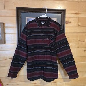 Men's Striped Black and Red Jacket